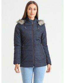 Women Quilted Puffer  Jacket Navy